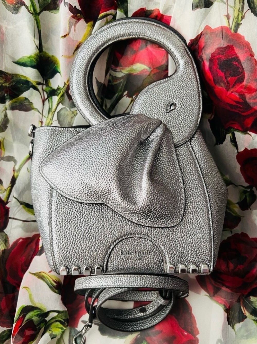 Kate Spade Ellie Metallic 3D Elephant Top Handle Bag